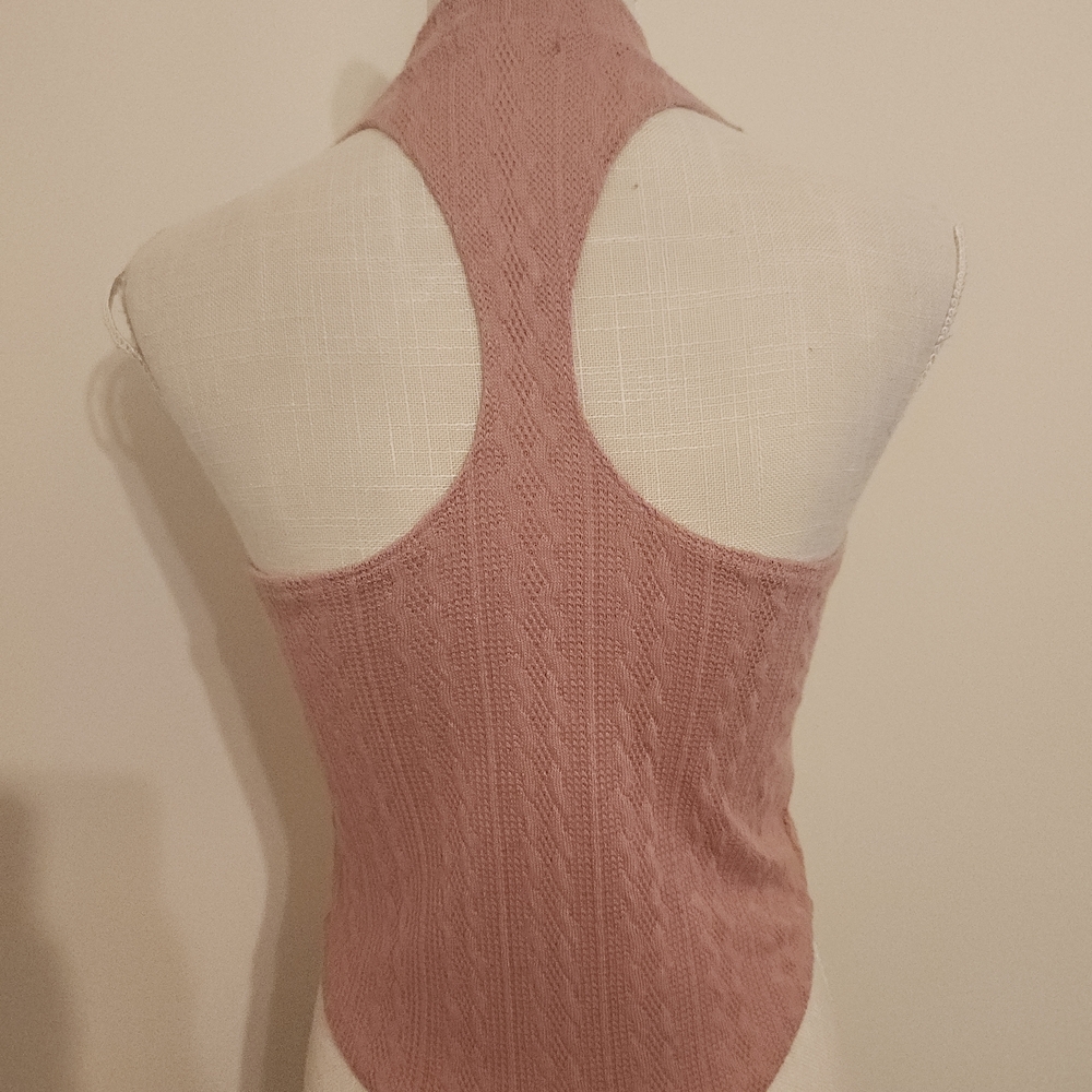 Pink Button-Up Knit Tank Top - Picture 3 of 5